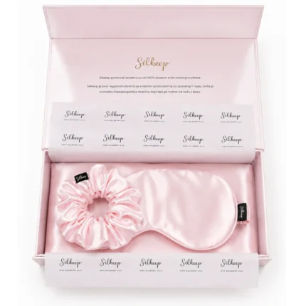 Silkeep baby roze paket jastučnica maska gumica j-m-g u kutiji