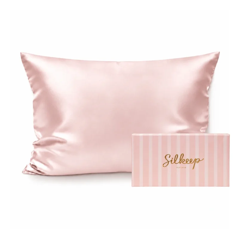 Silkeep svilena baby roze jastučnica queen 50x70cm sa roze kutijom