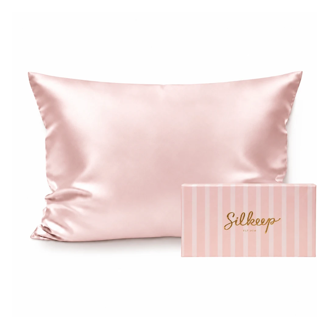 Silkeep svilena baby roze jastučnica queen 50x70cm sa roze kutijom Silkeep svilena baby roze jastučnica queen 50x70cm sa roze kutijom