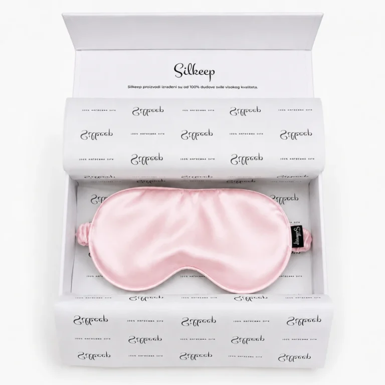 Silkeep svilena baby roze noćna maska u kutiji