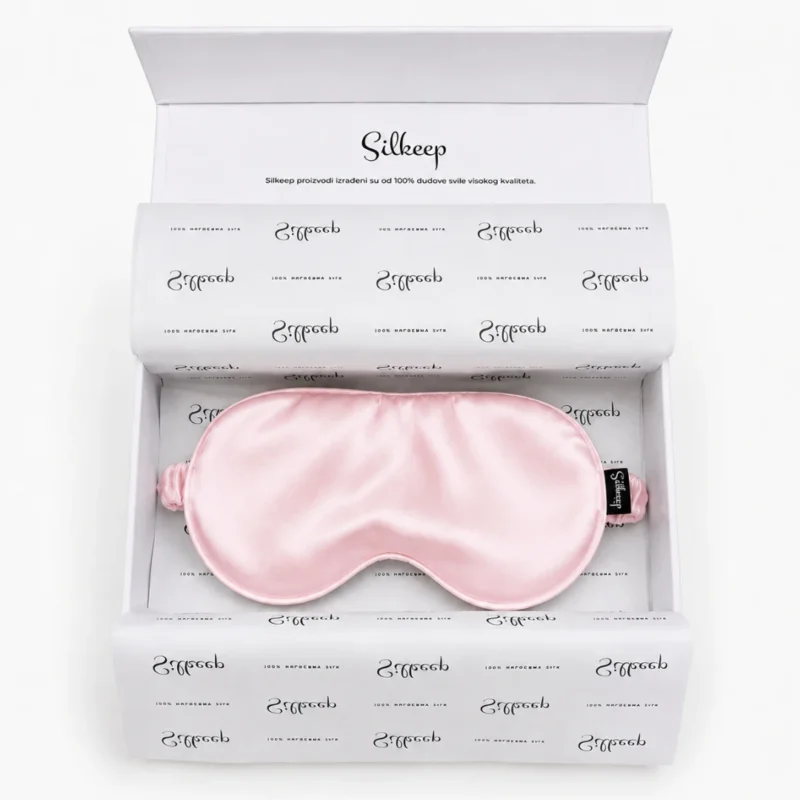 Silkeep svilena baby roze noćna maska u kutiji