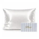 Silkeep svilena bela jastučnica queen 50x70cm sa plavom kutijom