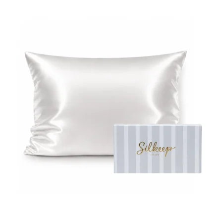 Silkeep svilena bela jastučnica small 40x60cm sa plavom kutijom