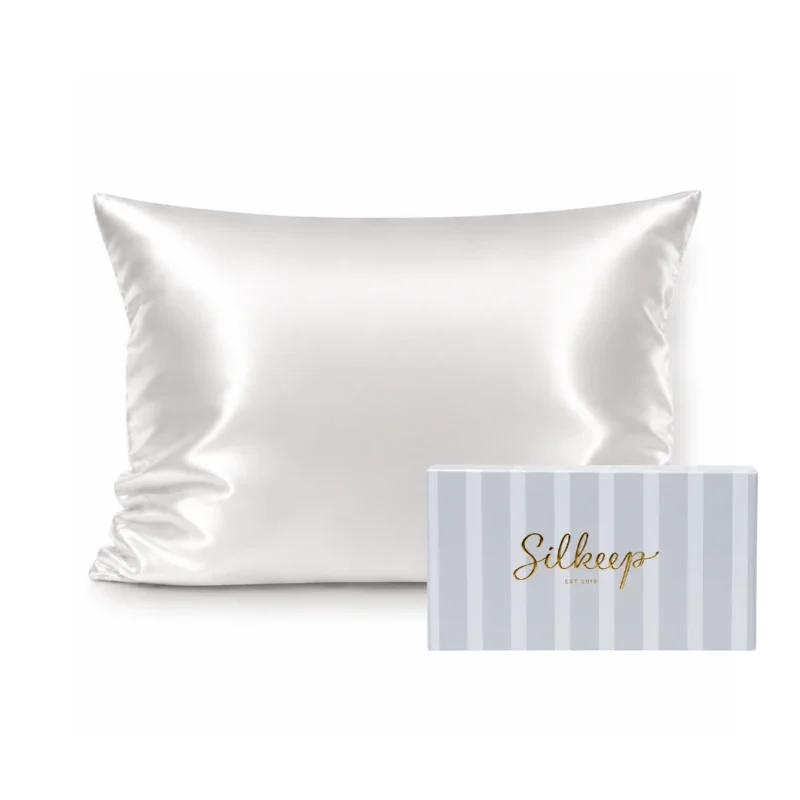 Silkeep svilena bela jastučnica small 40x60cm sa plavom kutijom
