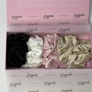100% Svileni Mix Puffy Set Za Kosu 6cm (4 kom) - Image 3