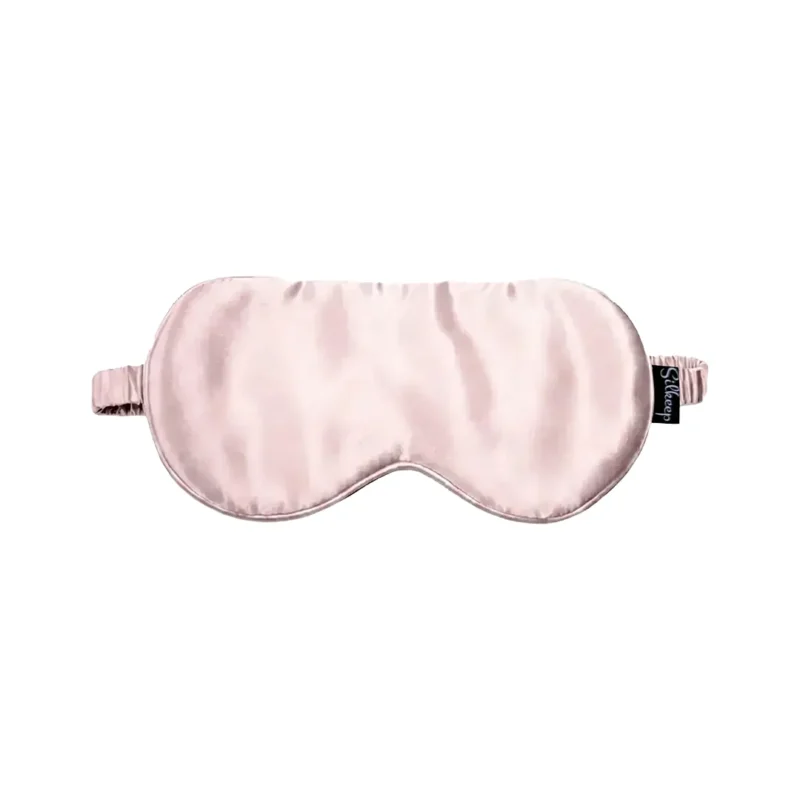 Svilena baby roze maska za spavanje sa etiketom