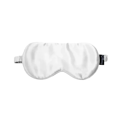 Svilena bela maska za spavanje sa etiketom