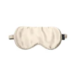 Svilena bež maska za spavanje sa etiketom