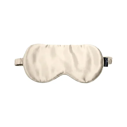 Svilena bež maska za spavanje sa etiketom