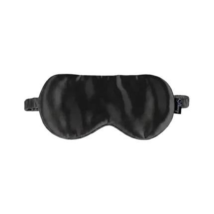 Svilena crna maska za spavanje sa etiketom