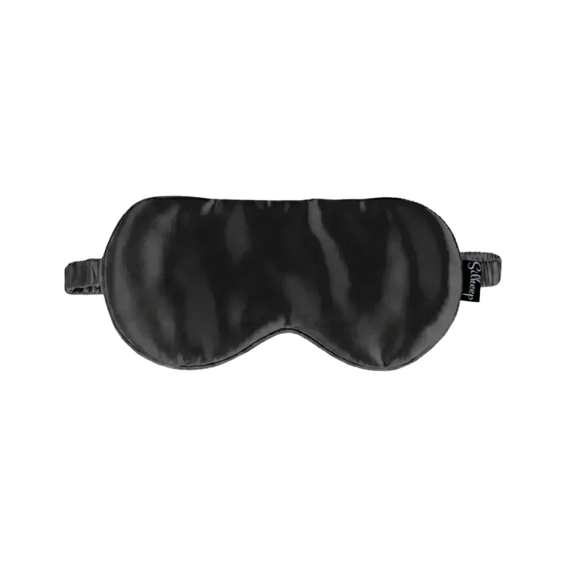 Svilena crna maska za spavanje sa etiketom