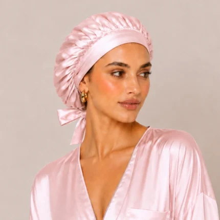Silkeep svilena baby roze noćna kapa l sa modelom