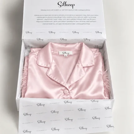 Silkeep baby roze svilena pidžama sa perjem u kutiji
