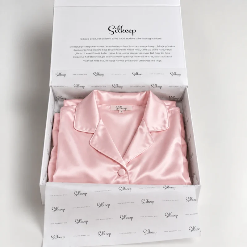Silkeep baby roze svilena pidžama u kutiji