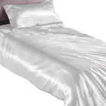 100% Svilena Bela Komplet Single Posteljina