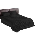 100% Svilena Crna Komplet Double Posteljina