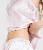 100% Svilena Baby Roze Majica - Слика 4