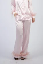 100% Svilena Baby Roze Pidžama sa Perjem - Слика 6
