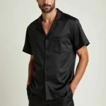 100% Svilena Muška Crna Letnja Pidžama