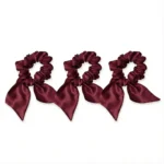 100% Svilene Crvene Midi Gumice sa Mašnicom 3cm (3 kom)