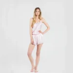 100% Svileni Baby Roze Baby Doll Komplet