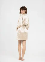 100% Svileni Bež Kimono - Слика 2