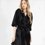 100% Svileni Crni Kimono